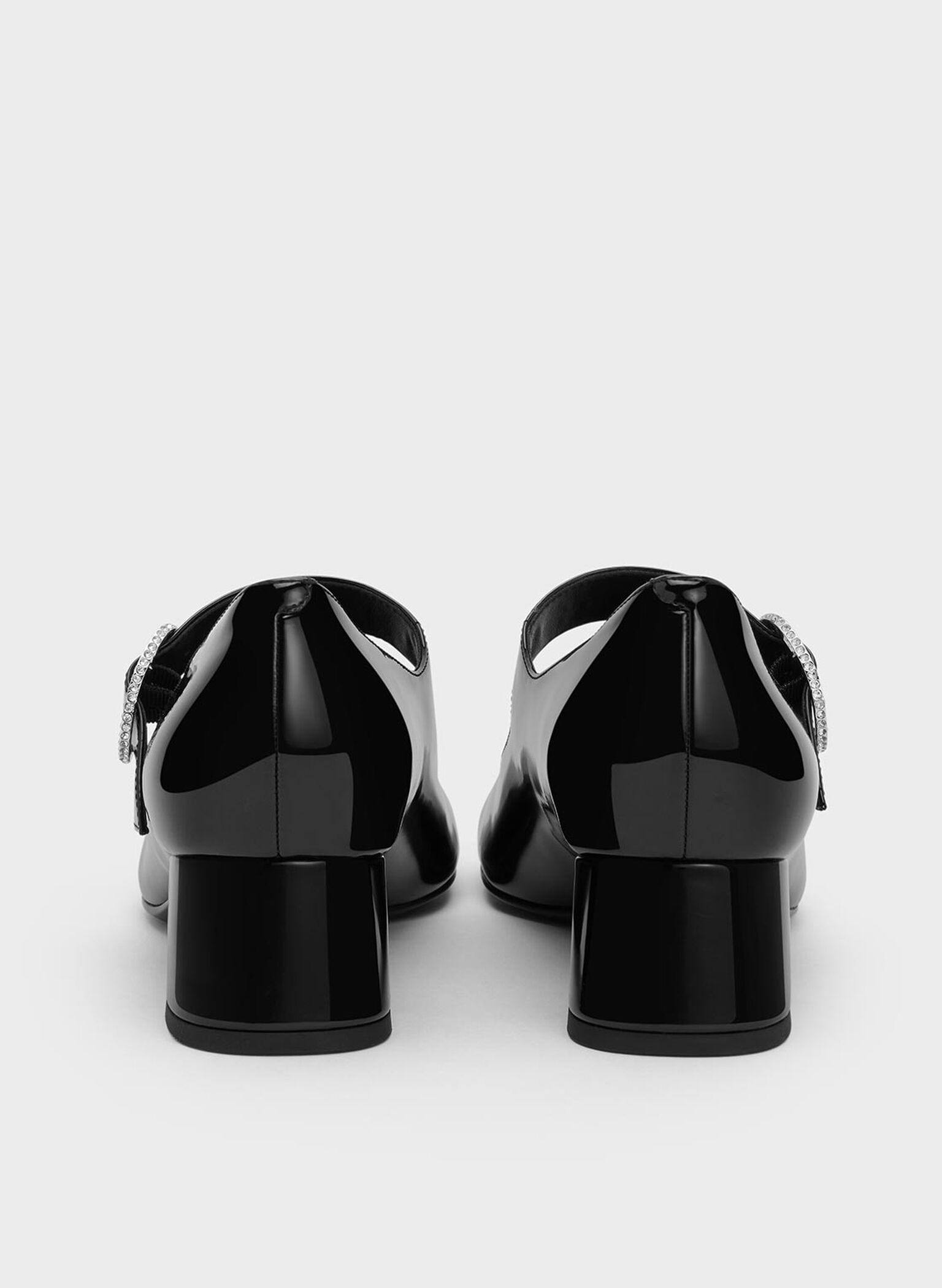 Jannie Patent Crystal-Buckle Mary Jane Pumps, Black Patent, hi-res