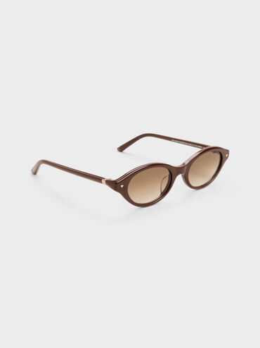 Lunettes de soleil ovales Pecola, Pecan Brown, hi-res
