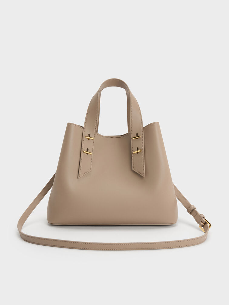 Shania Tote Bag, Taupe, hi-res