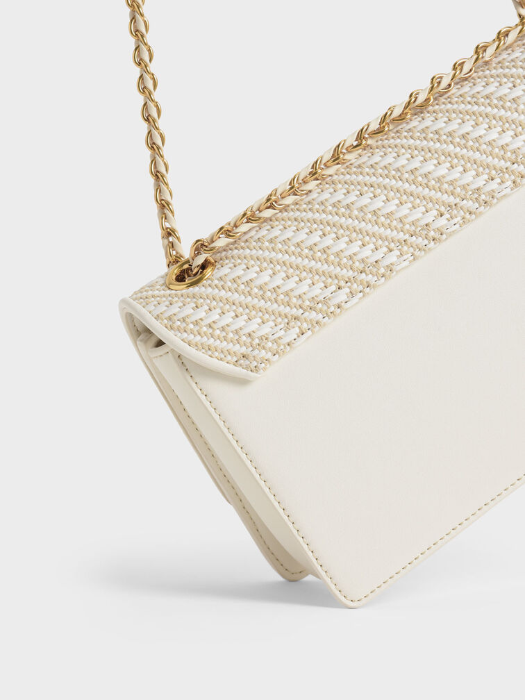 Everline Woven Braided-Strap Shoulder Bag, White, hi-res