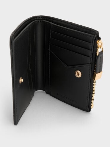 Duo Quilted Small Wallet, Black, hi-res