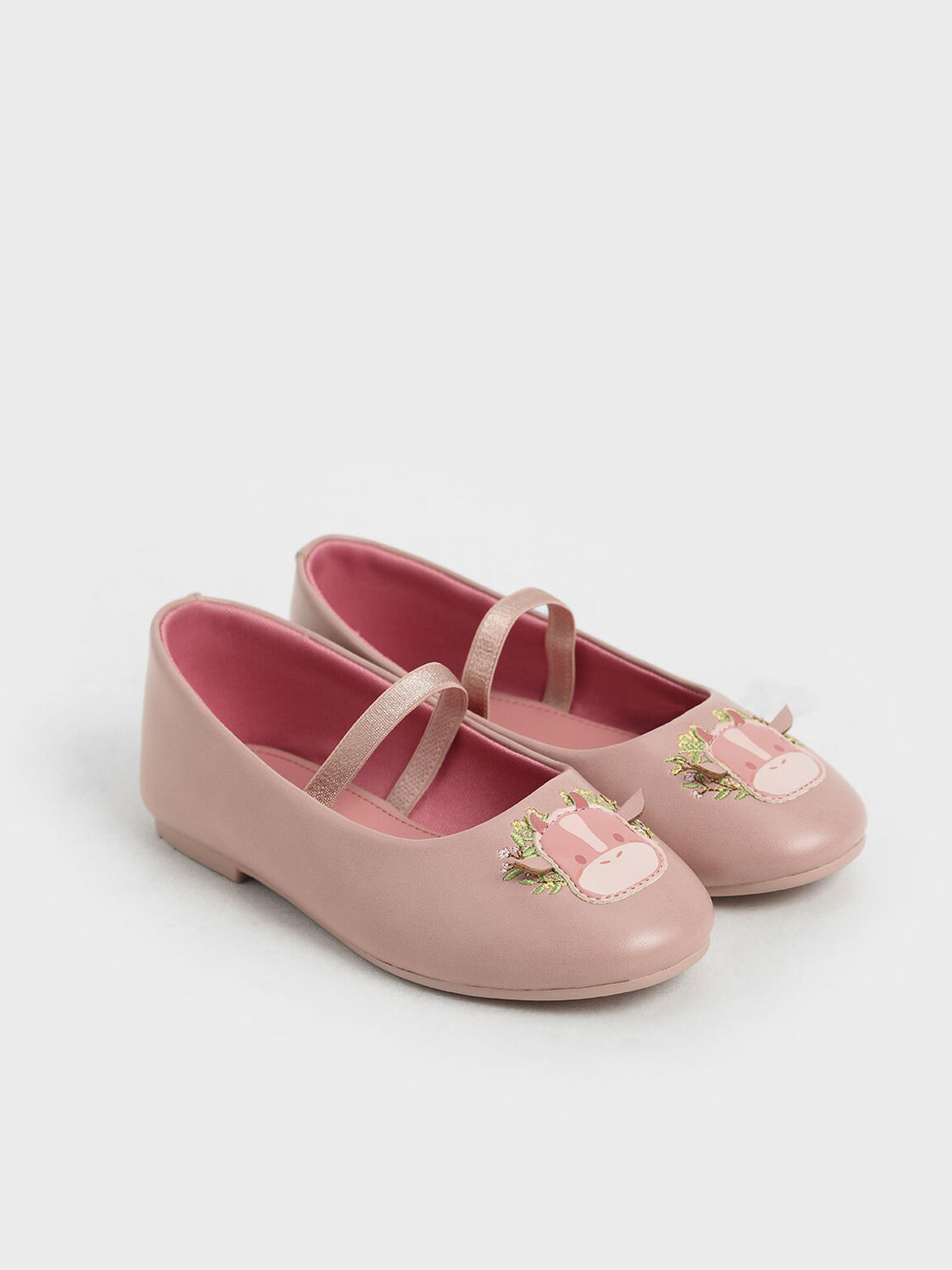 兒童小牛貼瑪莉珍鞋, 粉紅色, hi-res