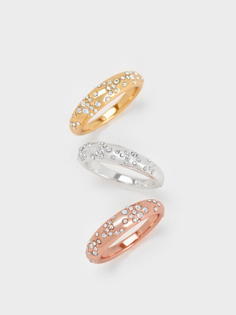 Reverie Crystal Dome Ring, Silver, hi-res