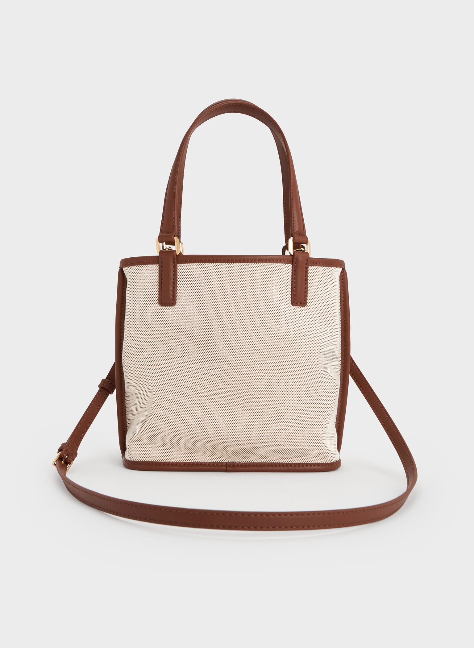 Addison Canvas Knotted-Rope Double-Handle Tote Bag, Taupe Canvas, hi-res