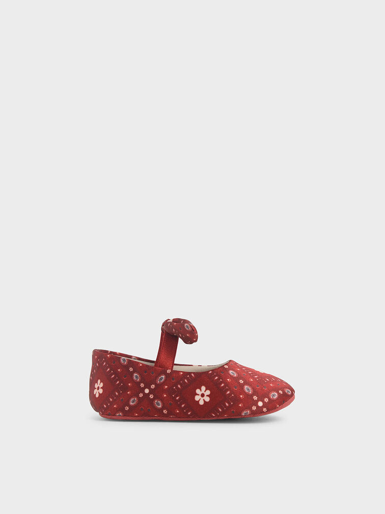 嬰兒蝴蝶結瑪莉珍鞋, 紅色, hi-res