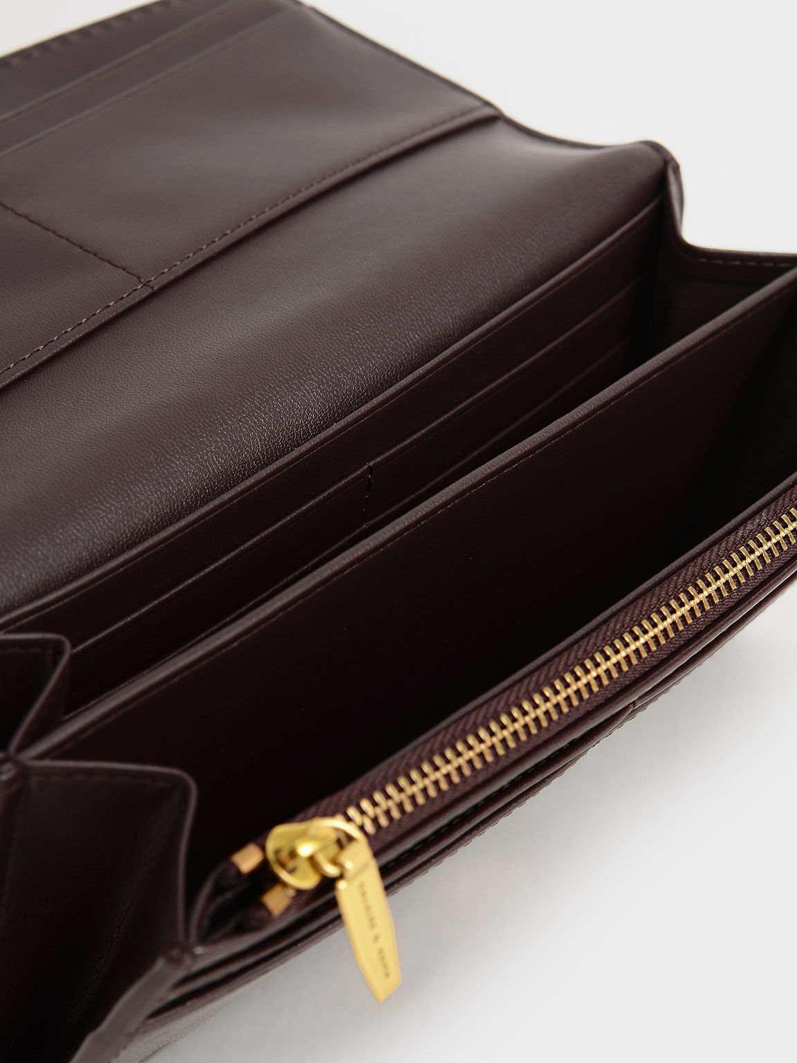 Front Flap Long Wallet, Dark Oak, hi-res
