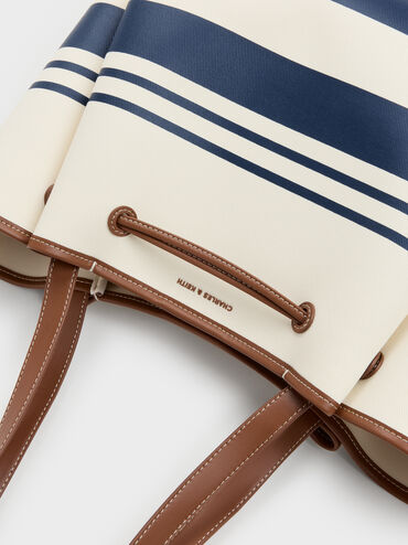 Hanya Canvas Striped Drawstring Tote Bag, Multi, hi-res