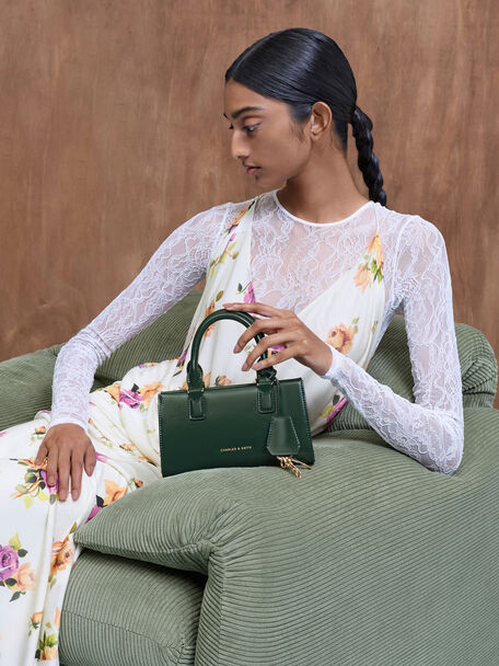 Mini Kerry Top Handle Bag, Dark Green, hi-res