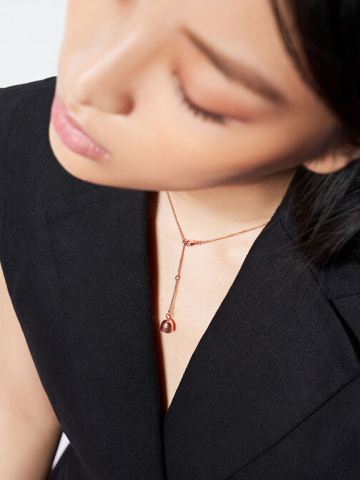 Charm Necklace, Rose Gold, hi-res