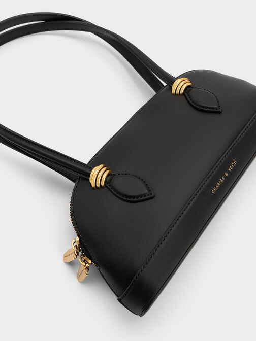 Trudy Elongated Handle Shoulder Bag, Black, hi-res