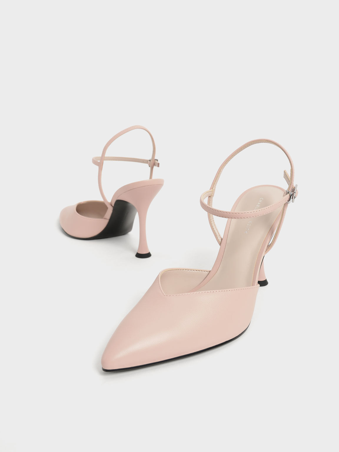Nude pumps with strap clearance