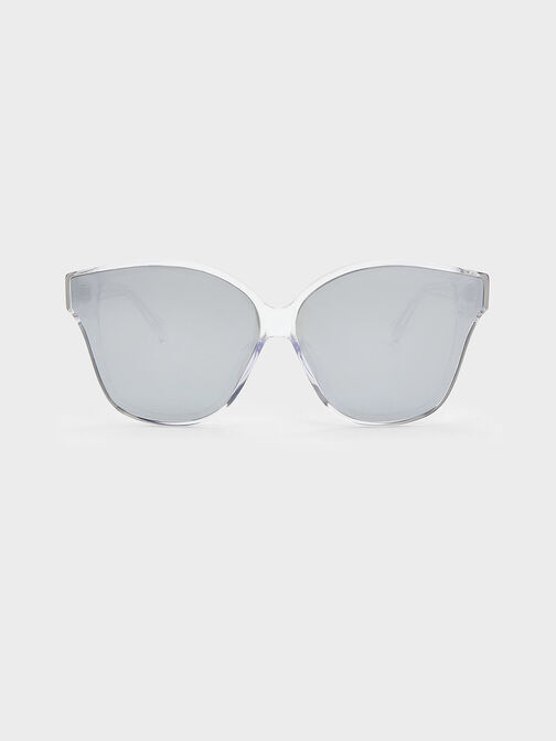Recycled Acetate Classic Square Sunglasses, Clear, hi-res