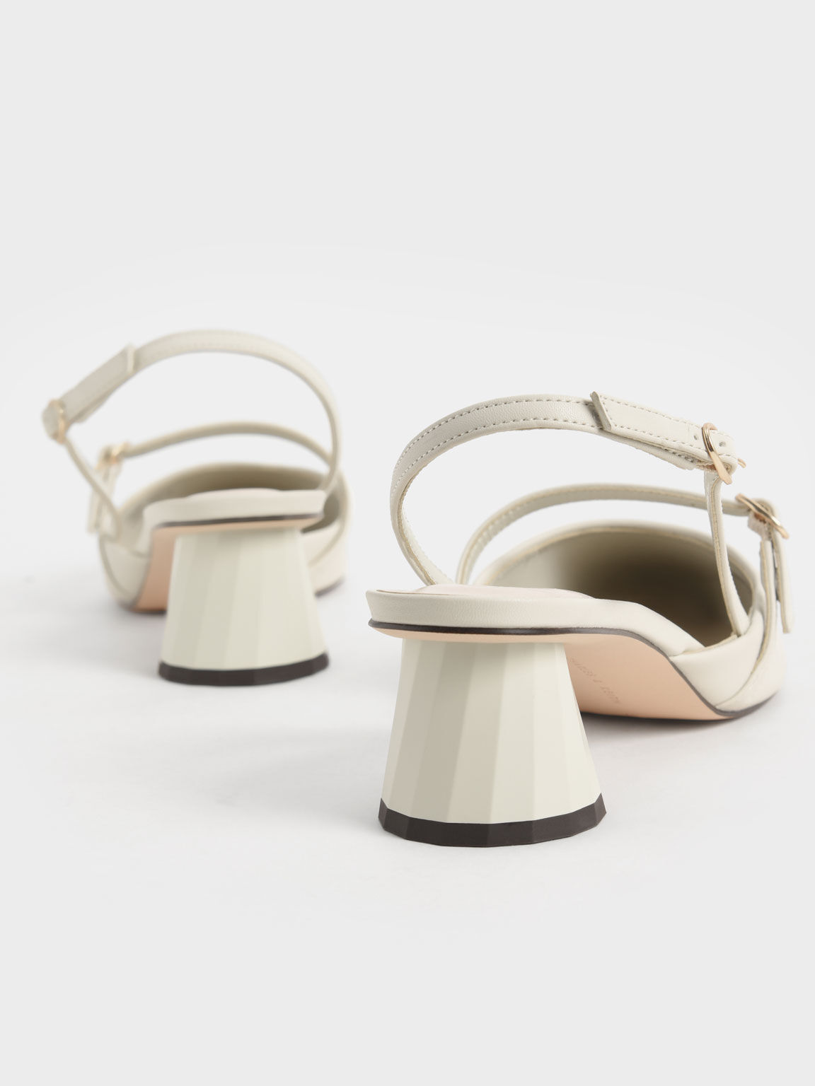 Cone Heel Slingback Pumps, Chalk, hi-res