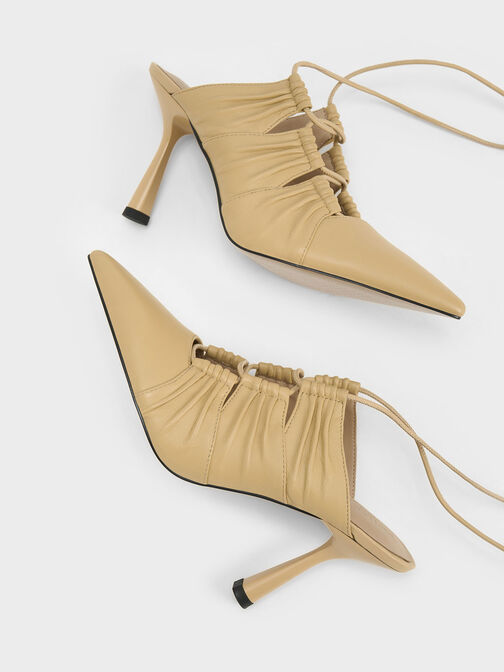 Landis Leather Tie-Around Pumps, Sand, hi-res