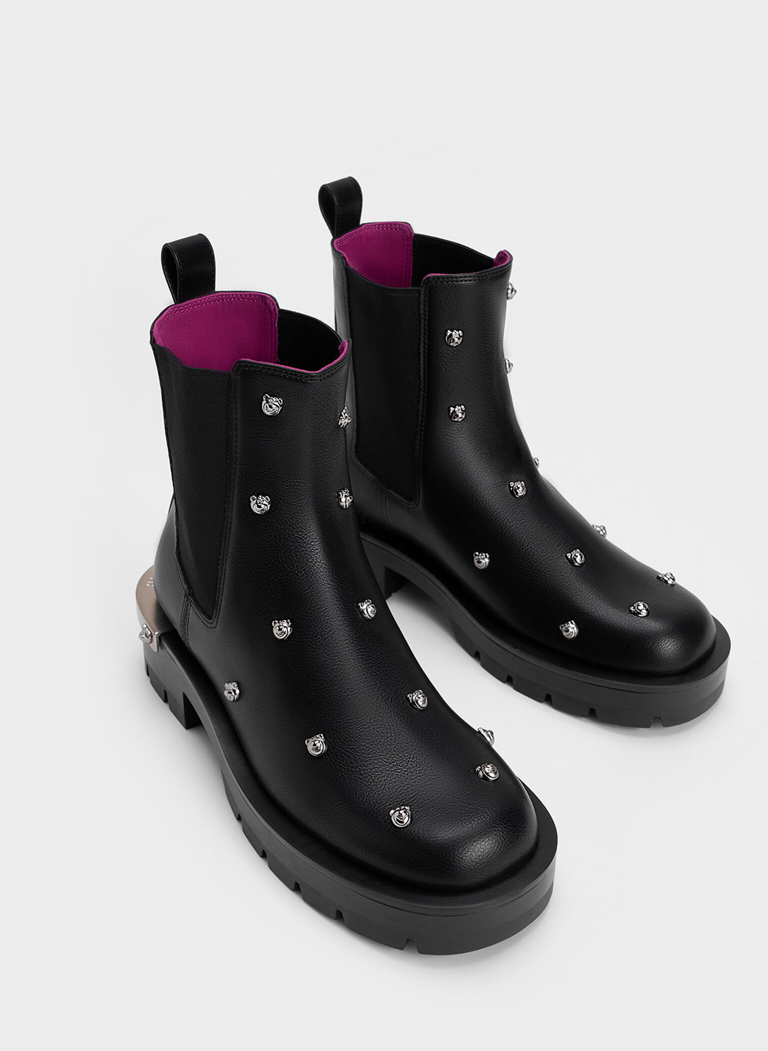 Lotso Studded Chelsea Boots, Black, hi-res