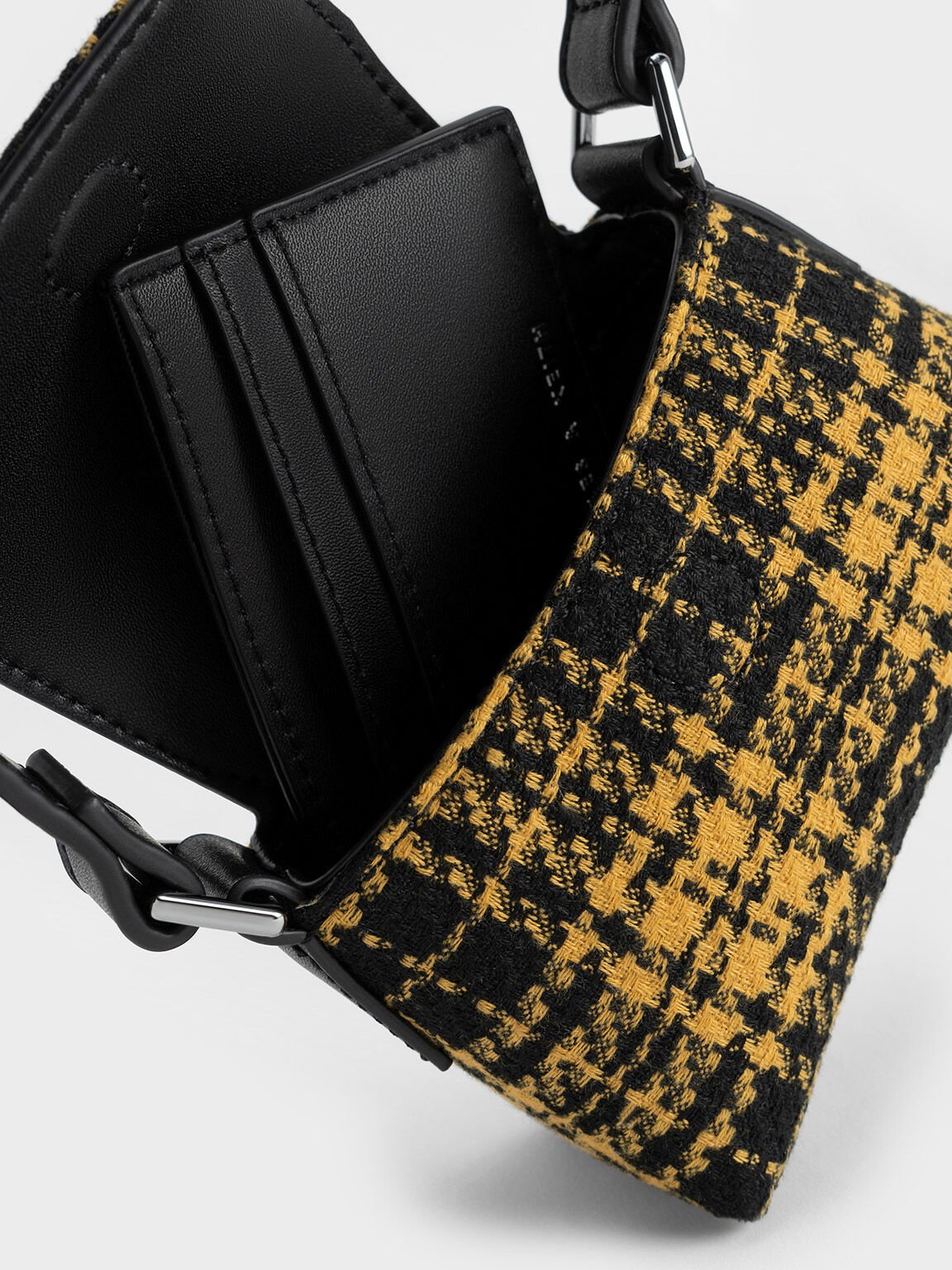 Woven Check-Print Mini Bag, Multi, hi-res