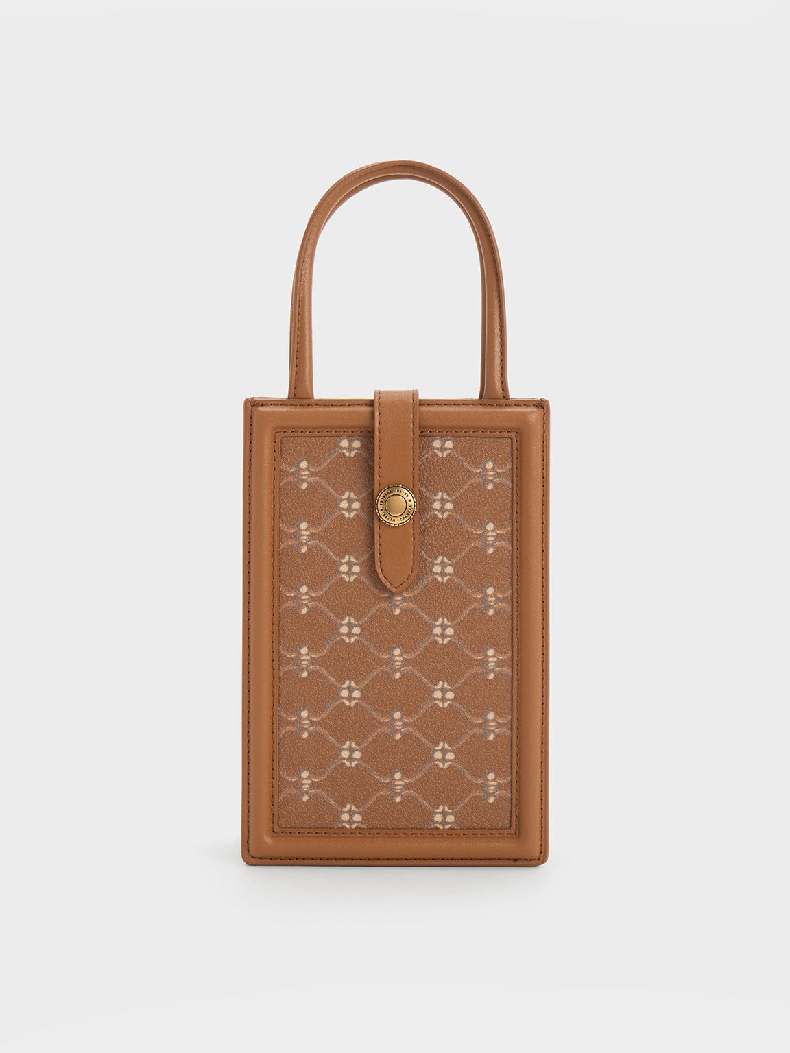 Este Belted Printed Phone Pouch - Chocolate