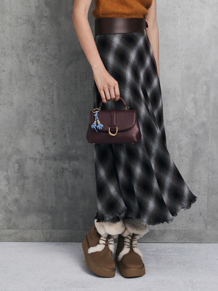 Gabine 真皮手提包, 李子色, hi-res