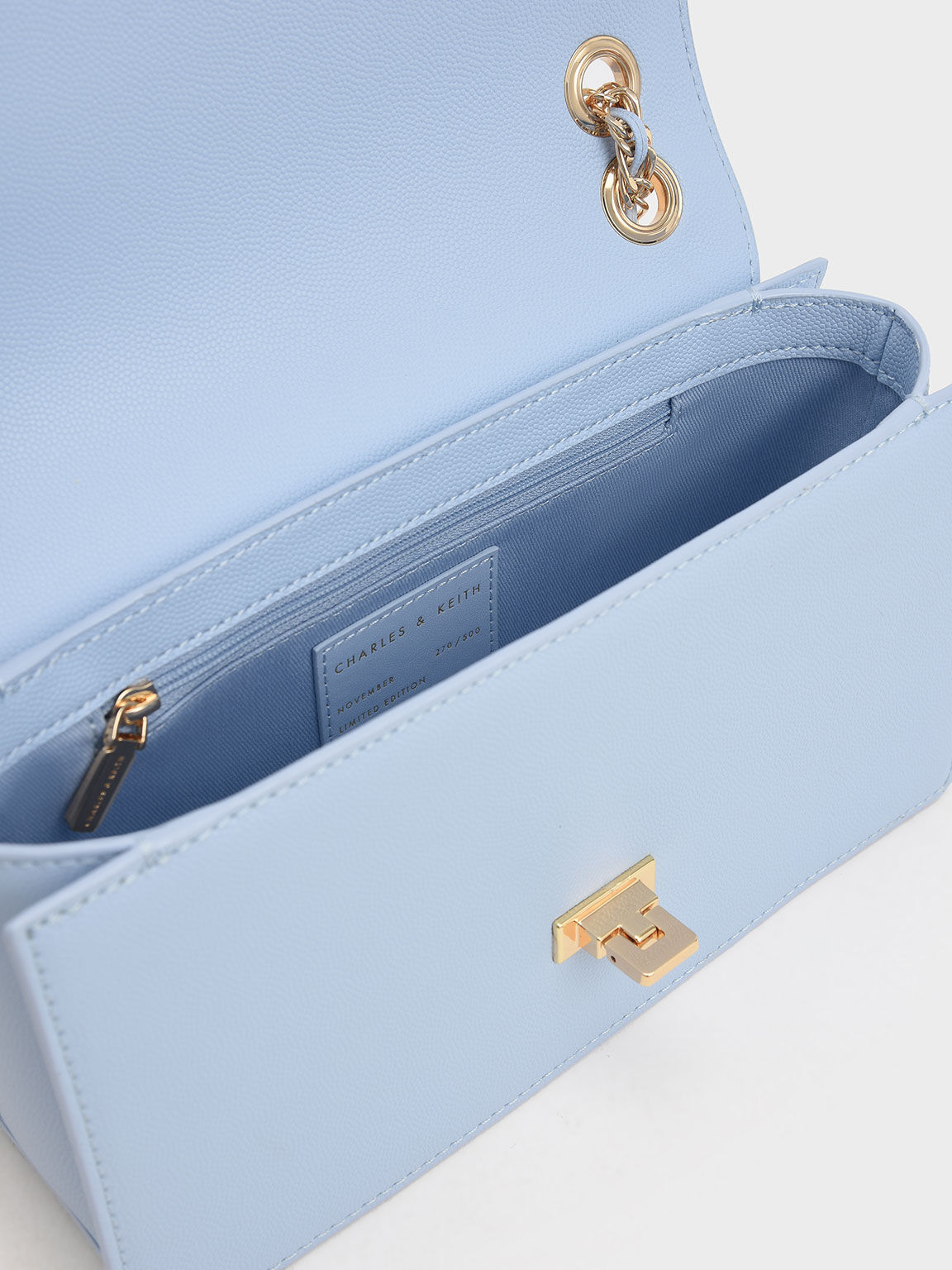 C-Capsule Collection: Everette Chain-Strap Shoulder Bag​, Blue, hi-res