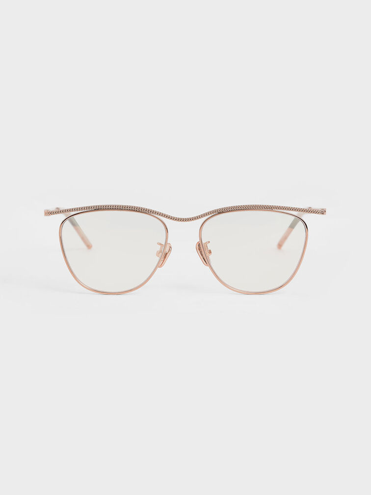 Wireframe Sunglasses, Rose Gold, hi-res