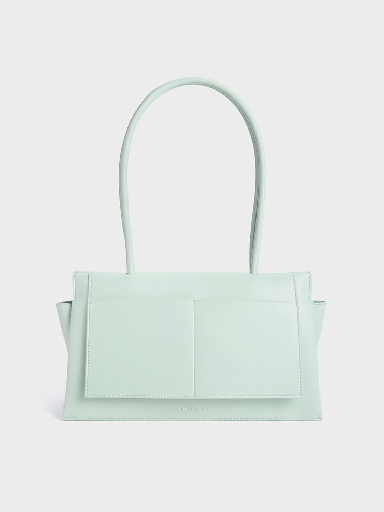 Irie Elongated-Handle Shoulder Bag, Sage Green, hi-res