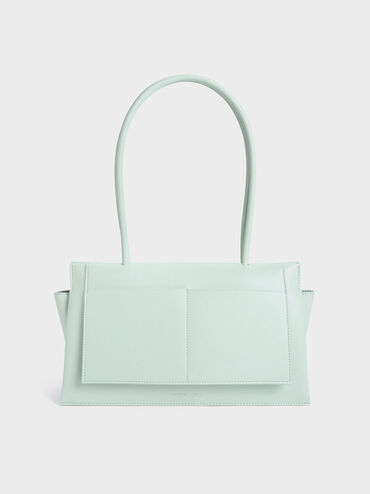 Irie Elongated-Handle Shoulder Bag, Sage Green, hi-res