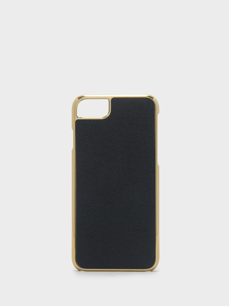 iPhone 7 / 8 皮革手機殼, 黑色, hi-res