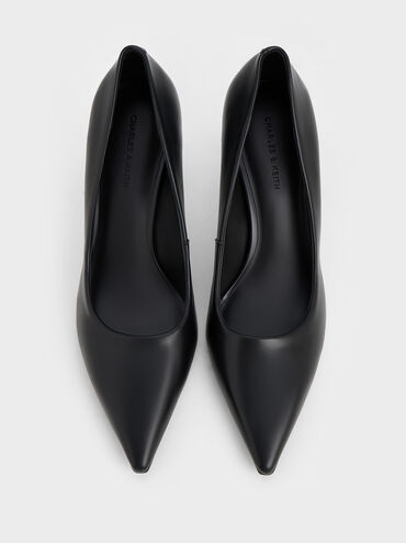 Pointed-Toe Stiletto Pumps, Black, hi-res