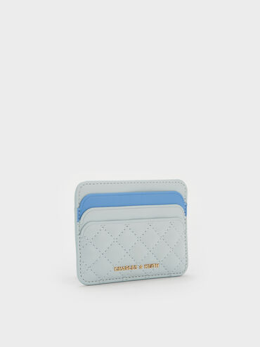Cleo 菱格票卡夾, 海鹽藍, hi-res