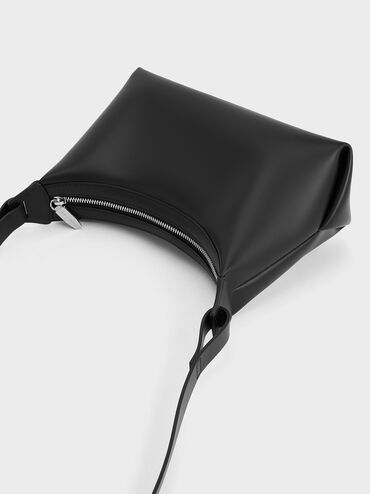 Aurelie Trapeze Hobo Bag, Noir, hi-res