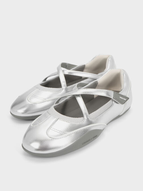 Mika Crossover Mary Jane Sneakers, Silver, hi-res