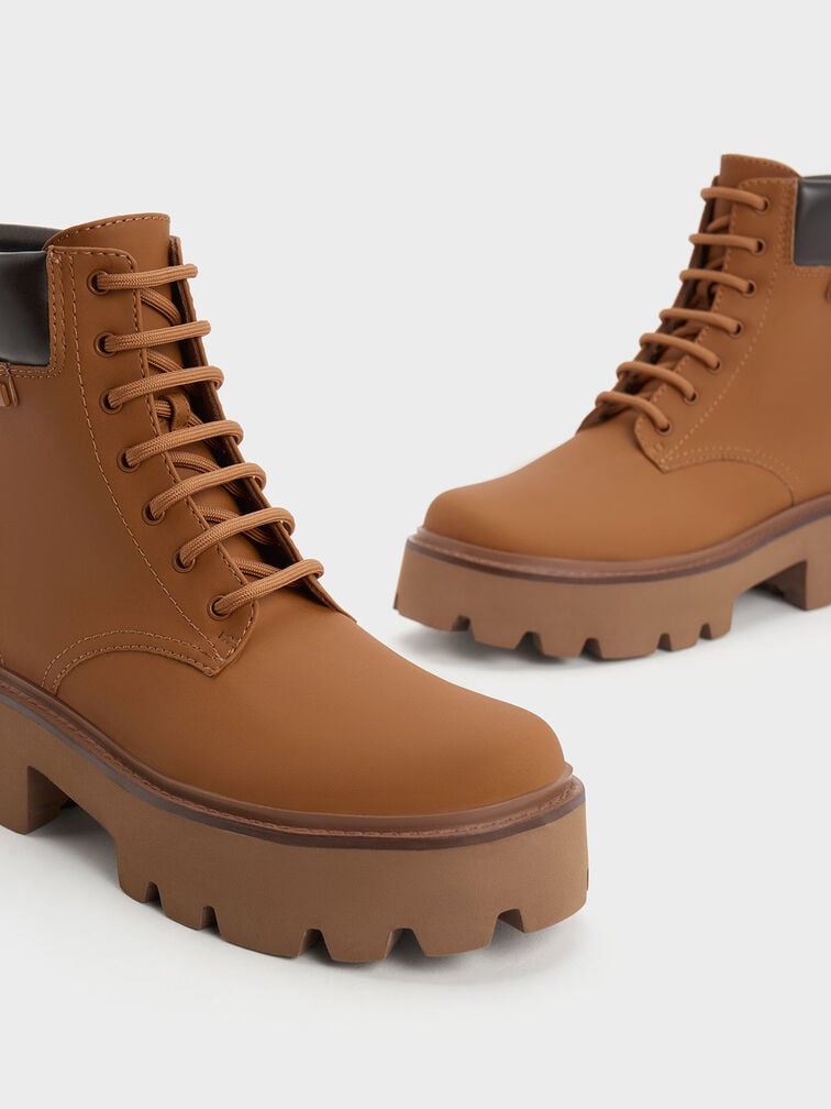 Ripley Ridged Sole Ankle Boots, Caramel, hi-res