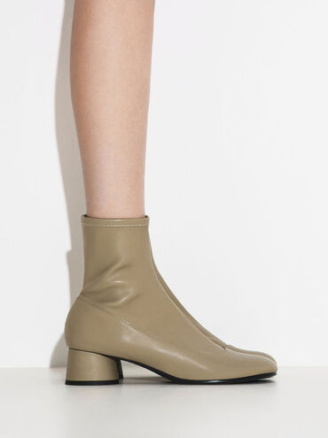 Stitch-Trim Ankle Boots, Verde oliva, hi-res