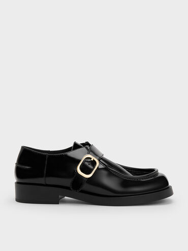 Buckled-Strap Loafers, Black Box, hi-res