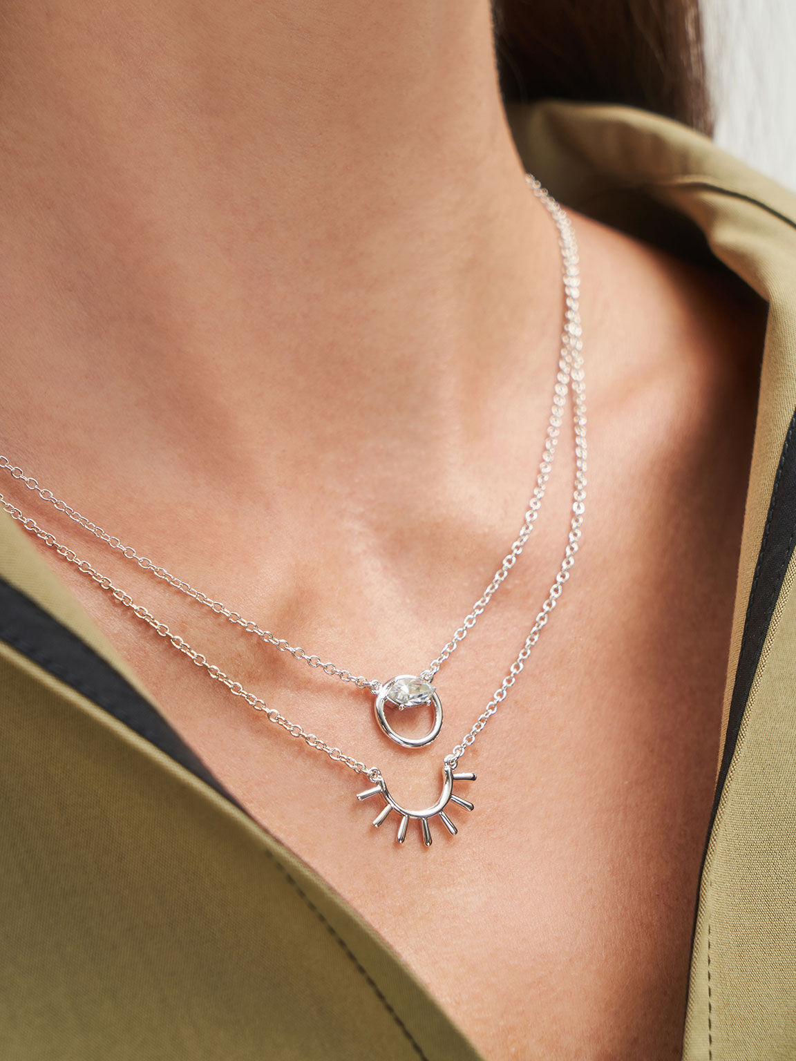 Swarovski® Crystal Pendant Princess Necklace, Silver, hi-res