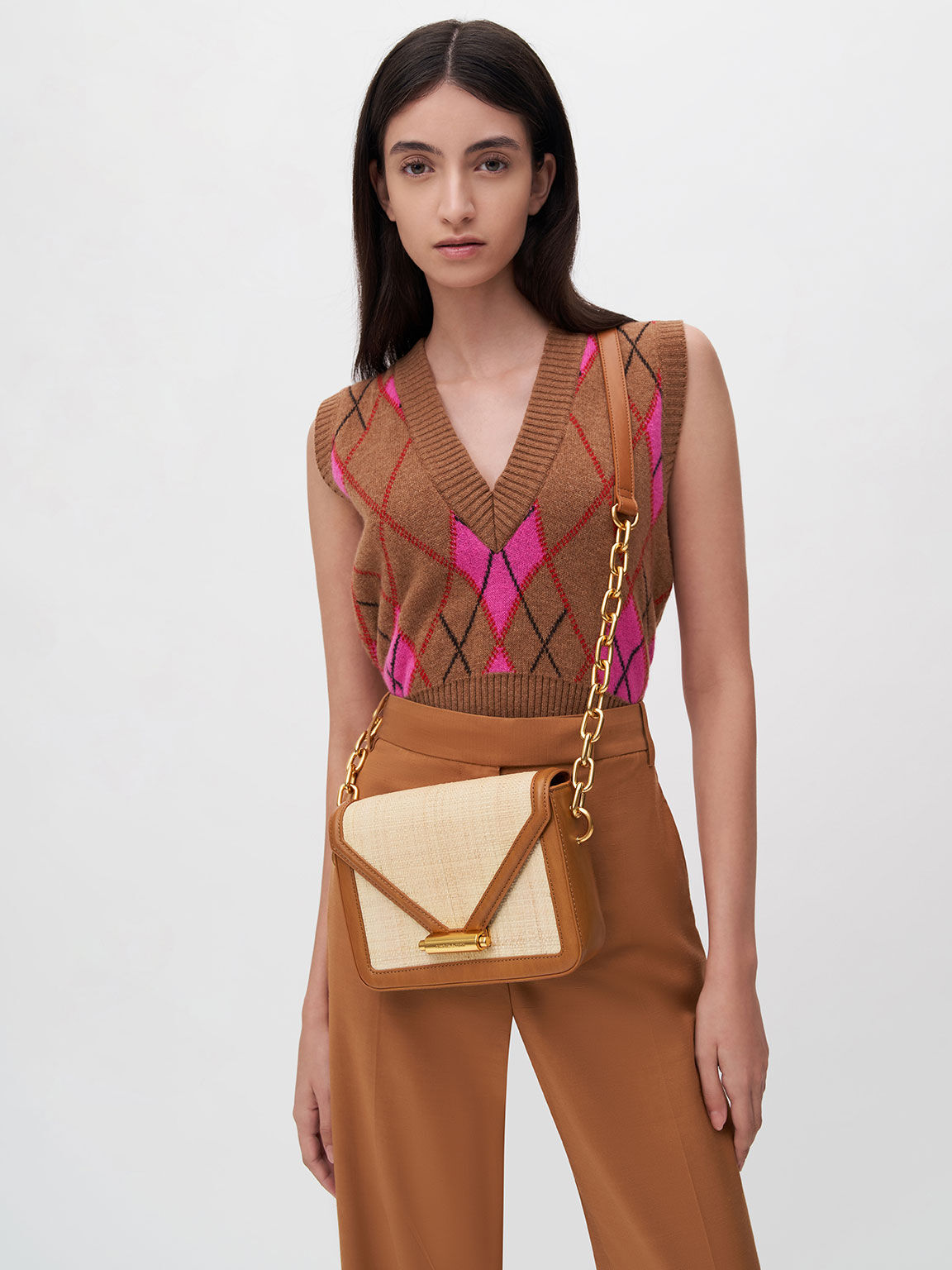 Lola Envelope Crossbody Bag, Caramel, hi-res
