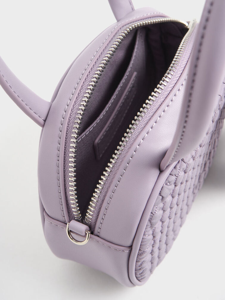 澎澎衍縫手提包, 紫丁香色, hi-res