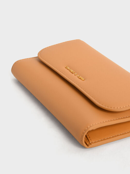 Magnetic Front Flap Long Wallet, Pumpkin, hi-res