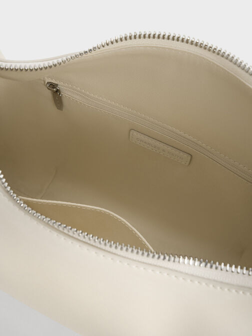 Odella Curved Hobo Bag, Cream, hi-res