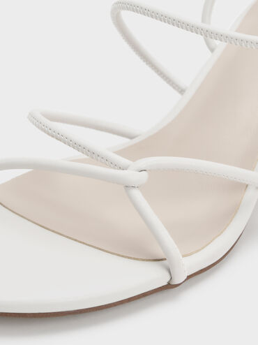 Meadow Strappy Block Heel Sandals, White, hi-res