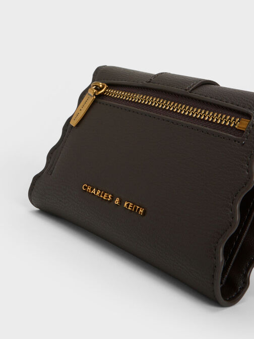 Waverly Scallop-Trim Wallet, Dark Moss, hi-res