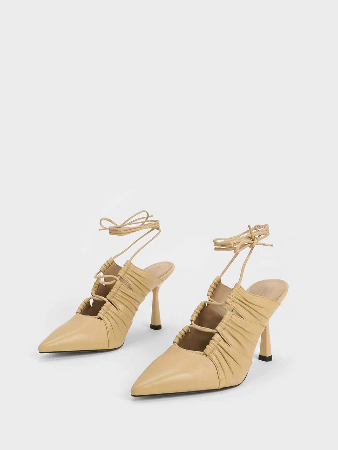 Landis Leather Tie-Around Pumps, Sand, hi-res