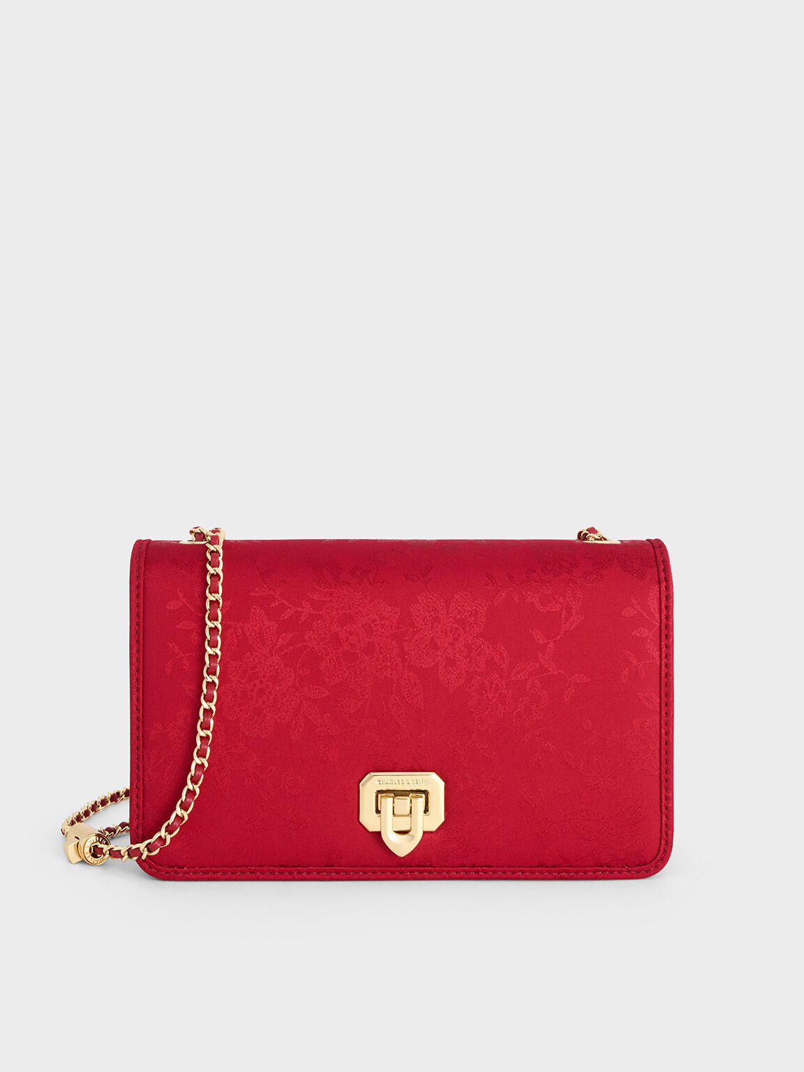 Crimson Red Jacquard Mini Bag CHARLES KEITH SG