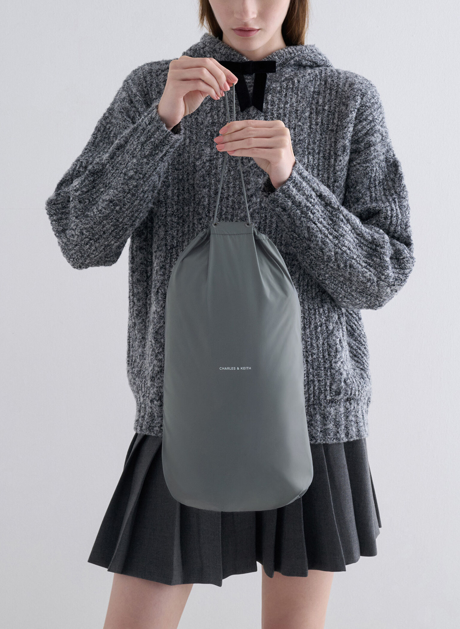 Errya Nylon Quilted Puffy Tote Bag, Grey, hi-res