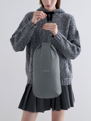 Errya Nylon Quilted Puffy Tote Bag, Grey, hi-res