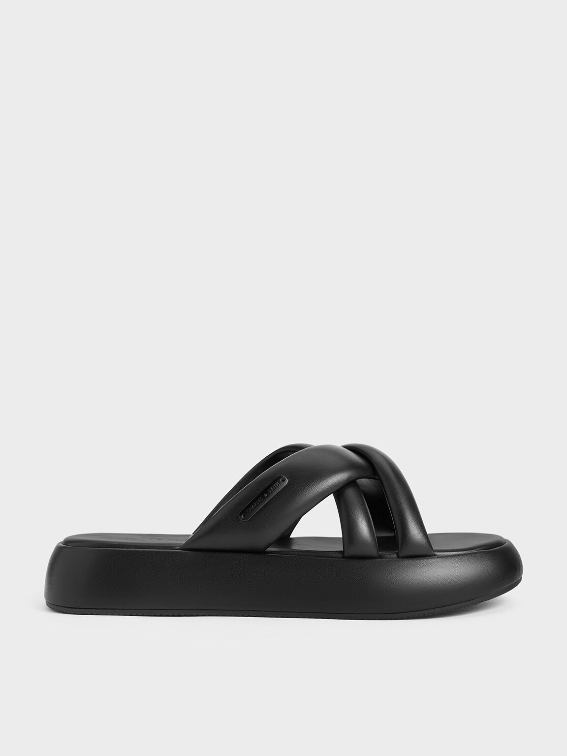 Black slider sandals clearance