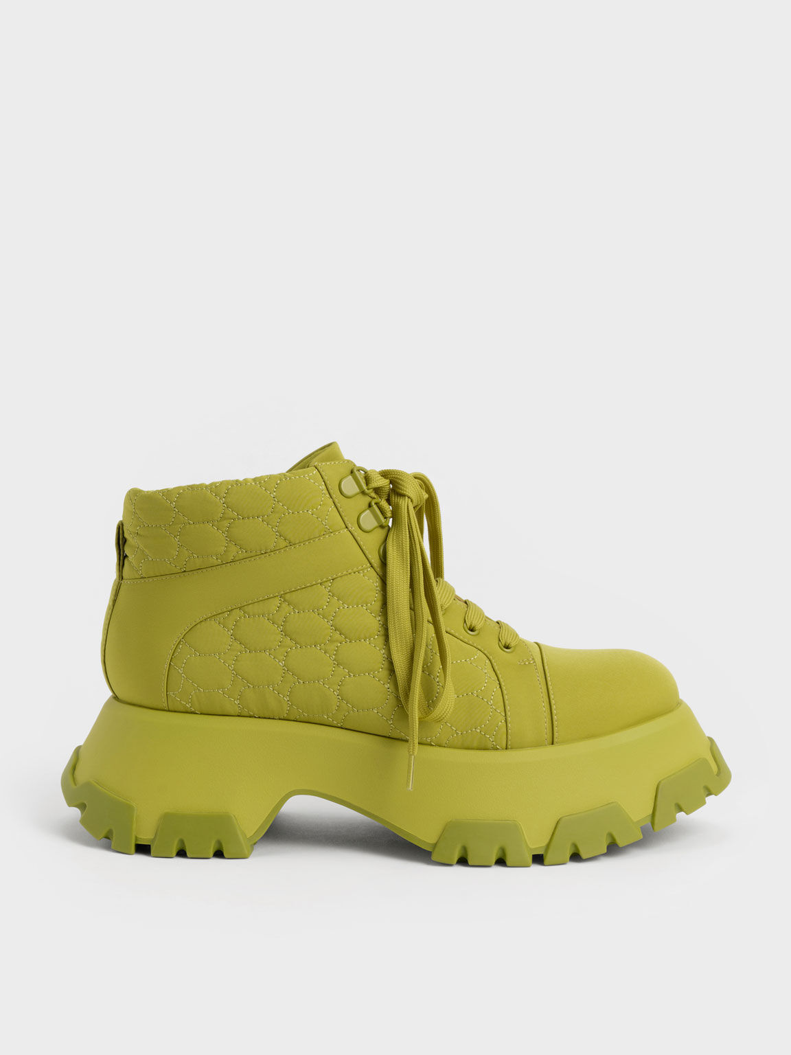 Recycled Polyester High-Top Sneakers, Lime, hi-res