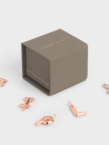 Alphabet 'T' Charm, Rose Gold, hi-res