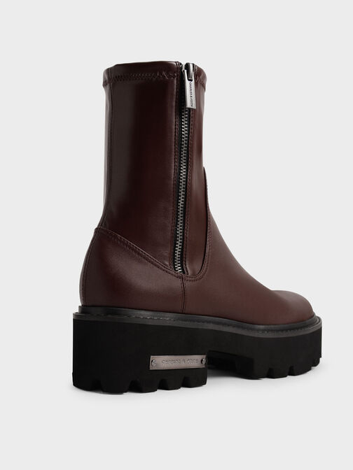 Side-Zip Ankle Boots, Dark Brown, hi-res