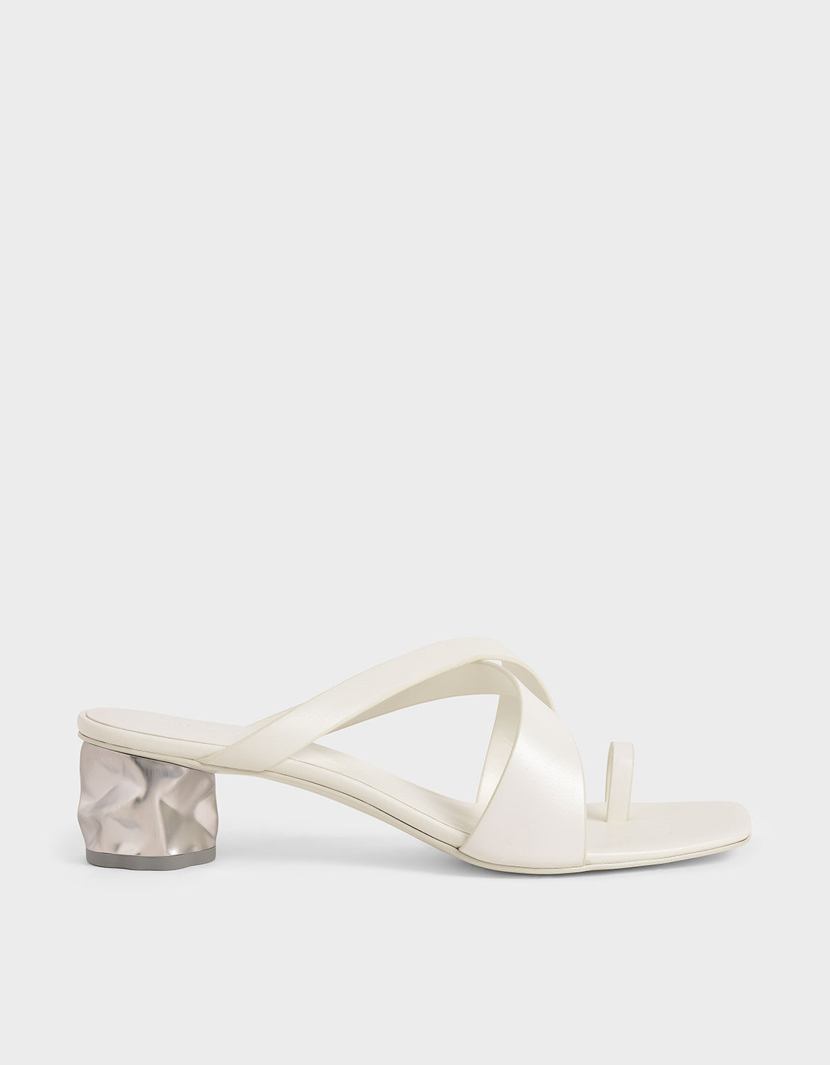 White cross sandals clearance
